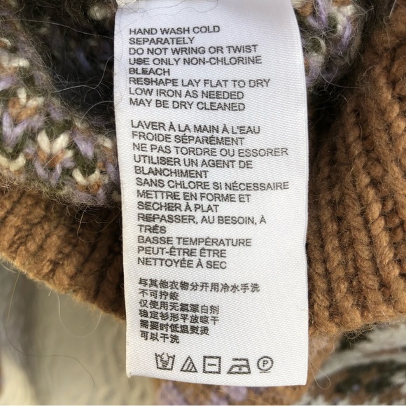 Anthropologie Fabiana Alpaca Wool Blend Fair Isle Knit Cropped Length Sweater - Picture 13 of 14